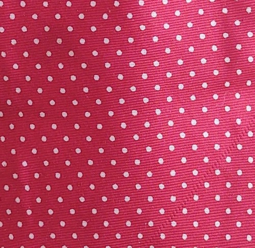 Hardy Amies London Men's Tie Red White Polka Dots All Silk 57" Long - Picture 4 of 5