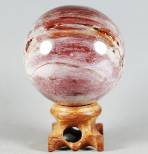 A 265g PETRIFIED WOOD AGATE Crystal With Rose Wood Stand From Madagascar - Picture 10 of 12