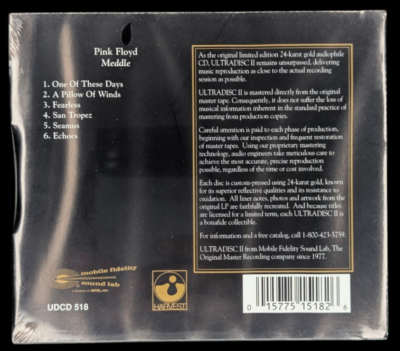 SEALED, Pink Floyd ‎– Meddle UDCD 518, 24kt Gold Plated, Audio CD