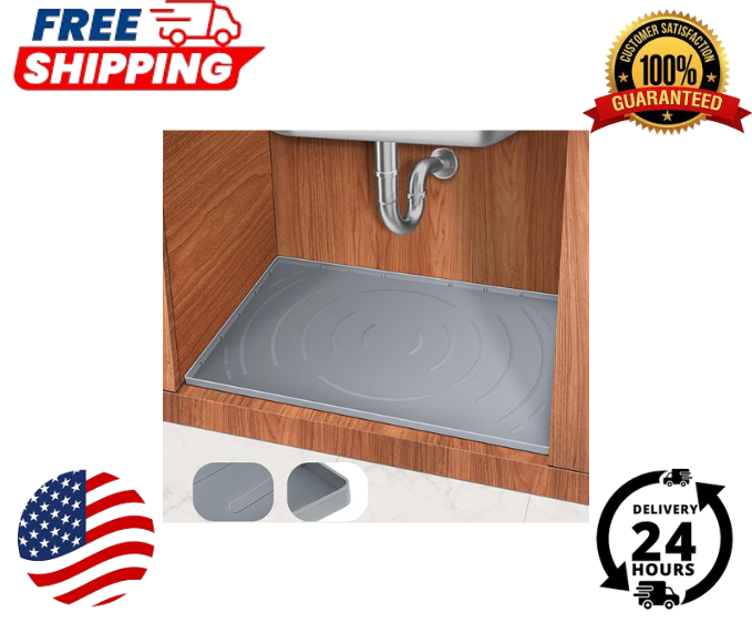 Non-Slip Waterproof Silicone Under Sink Mat Cabinet Shelf Liner Protector
