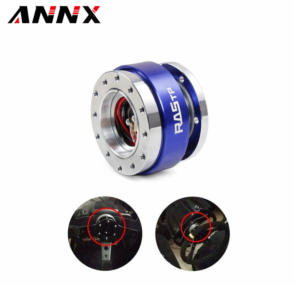 KIMISS Universal Steering Wheel Quick Release Hub Adapter Snap Off Boss Kit, 6 Hole