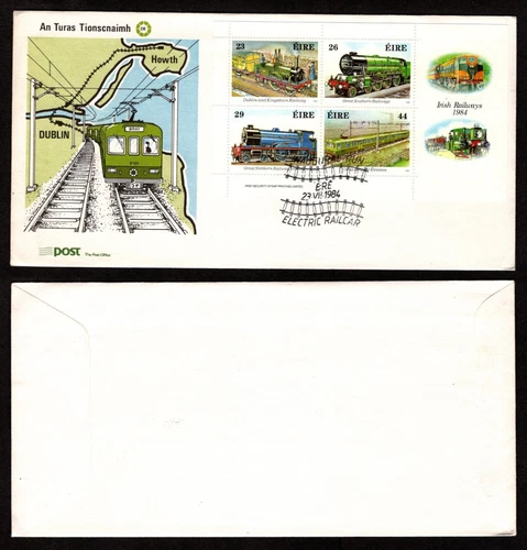 1984 Ireland First Day Cover – Railroad Trains