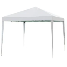 10' x 10' Canopy Tent Gazebo with Dressed Legs, White