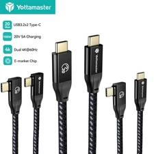 20Gbps USB C to USBC Cable 100W Fast Charging Data Sync Video Output USB3.2X2