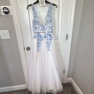 The Say Yes to the Prom White/Blue Floral Lace Tulle Sleeveless Dress Sz 1 | eBay The Say Yes to the Prom White/Blue Floral Lace Tulle Sleeveless Dress Sz 1 | eBay