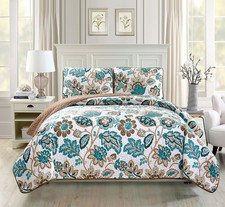 Fancy Collection 3Pc Oversize Quilted Coverlet Bedspread Set New King/Californi