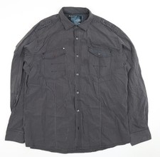 Next Men's Black XL Striped Dress Shirt