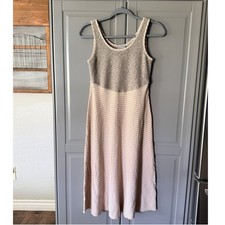 Rabbit Rabbit Rabbit Designs Vintage Gingham Boucle Midi Dress, Tan Pink, 6