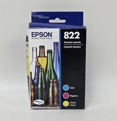 Epson 822 Genuine CMY Ink Cartridges for WorkForce Pro WF-3820+ T822520-S