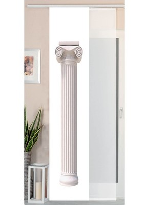 2er Pack Flächenvorhang Digitaldruck Wildseide Optik, Säule, 245x45