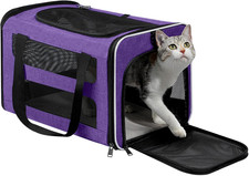 Cat Carrier Soft-Sided Travel Bag for Medium to Large Cats over 15Lbs, Small Dog