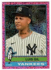 2025 Topps Heritage Luis Gil Chrome Pink Sparkle #142 New York Yankees