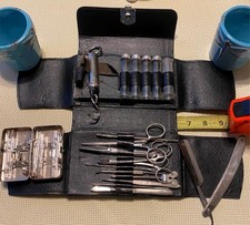 Vtg Portable Medical Dr Surgical Kit Pocket Antique Doctor Sachel Case Scalpel