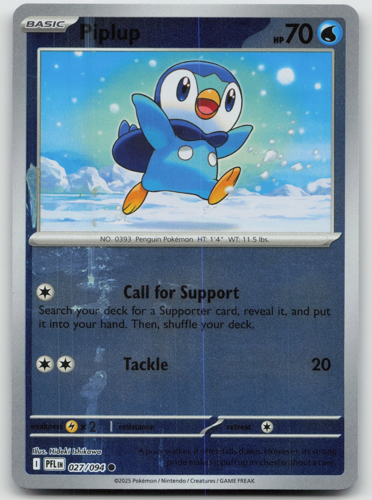 Piplup Common Reverse Holo ME02: Phantasmal Flames 027/094 NM