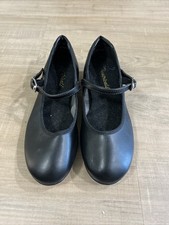 Theatricals Little Girls Black Tap Dance Shoes, Size 13 with Adjustable Straps