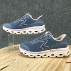 Skechers Slip-ins: Glide-Step Sole Sneaker Shoes Womens 8 Wide Mesh Blue 180272W