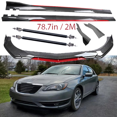 Front Bumper Lip Spoiler Body Kit Carbon Fiber Side Skirt For Chrysler 200 300