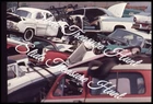 Junkyard Cars Scrapyard Wrecked New York 35mm Slide 1960s