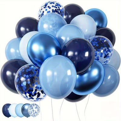 40x Luftballons blau   Geburtstag Party Deko Set