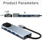 5 in 1 USB C Hub to RJ45 Ethernet Type C Hub Adapter Charger for Macbook 4K HDMI