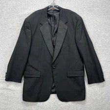 Brooks Brothers Blazer Mens 48L Black Brooksease Tuxedo Suit Coat Sport Jacket