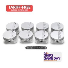 Sportsman 138085 Set Of 8 Aluminum Sbc Flat Top Piston Set 4.030 Bore Performan