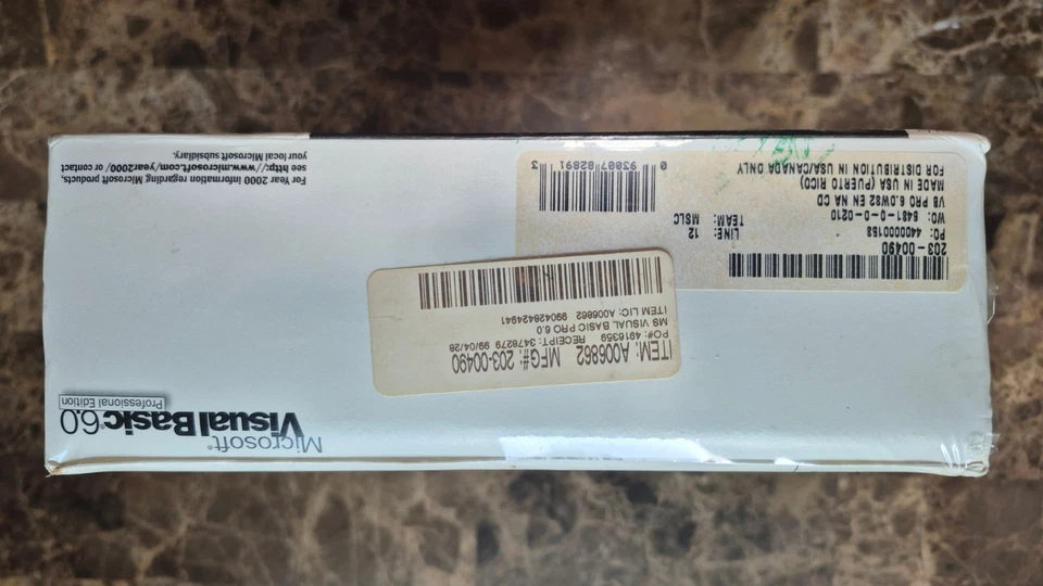 NEW SEALED Microsoft Visual Basic 6.0 Professional Pro 6 203-00490 RETAIL BOX - Image 2 of 4