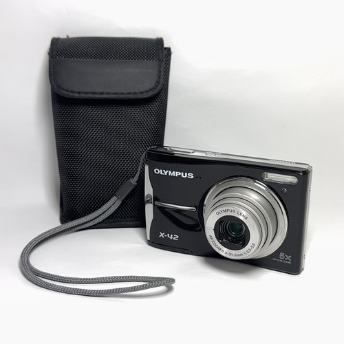 Olympus X-42 12.0MP Black Digital Camera - Tested - Travel Case - NO SD Card