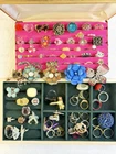 80 pc Vintage Costume Jewelry Ring Lot Statement Chunky Boho Y2K Plastic Metal
