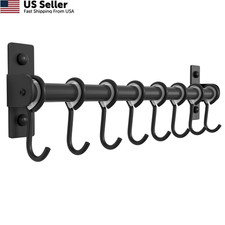 Dseap Kitchen Utensil Holder Hanger, Pot and Pan Rack Wall Mount, Black