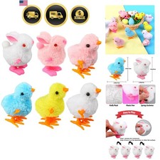 Easter Wind Up Toys,6 Pack Plush Bunny Chick Jumping Toy for Kids Easter Bask...