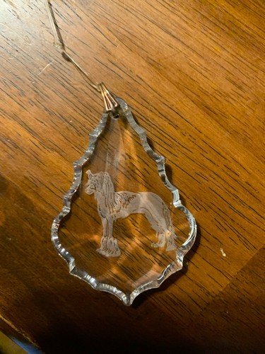 Chinese crested dog crystal pendant 3 x 2