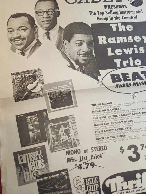 The Ramsey Lewis Trio Cadet Records Advertisement  Thrifty Drug Store  1966