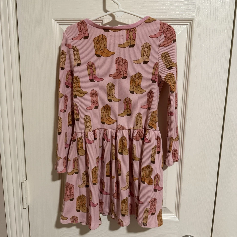 Vestido bota de vaquero rosa Mud Pie para niña pequeña 4T-5T Foto 3 de 3