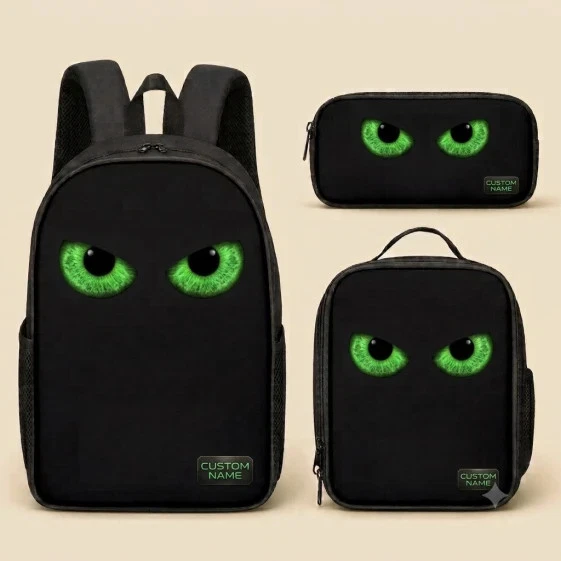 Personalized Anime Backpack Shadow Shingan Eye Bag Set Of 3 Custom name For Boys