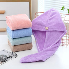 1pc Quick-Dry Microfiber Hair Towel Turban Soft Bath Shower Cap - NEW