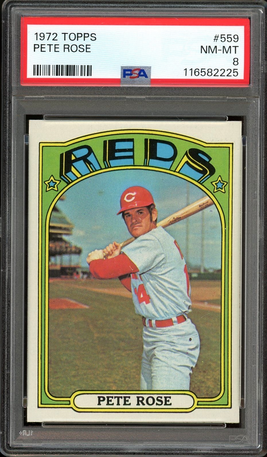 1972 Topps #559 Pete Rose Cincinnati Reds PSA 8 NM-MT