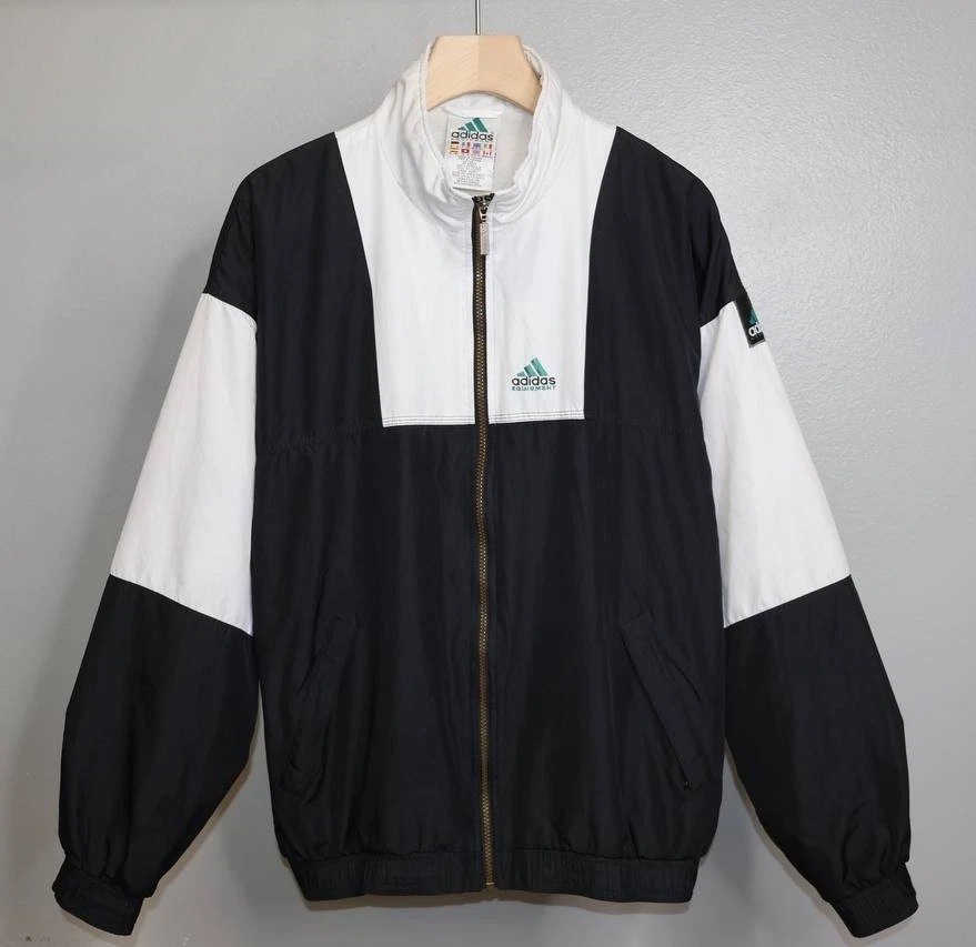 Track Windbreaker Jacket M Black White Colorblock