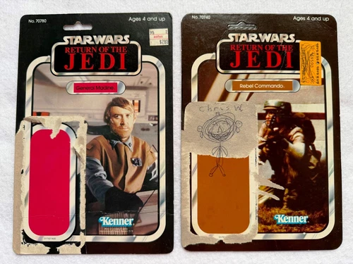 General Madine & Rebel Commando vintage ROTJ cardbacks Star Wars 65 back 1983