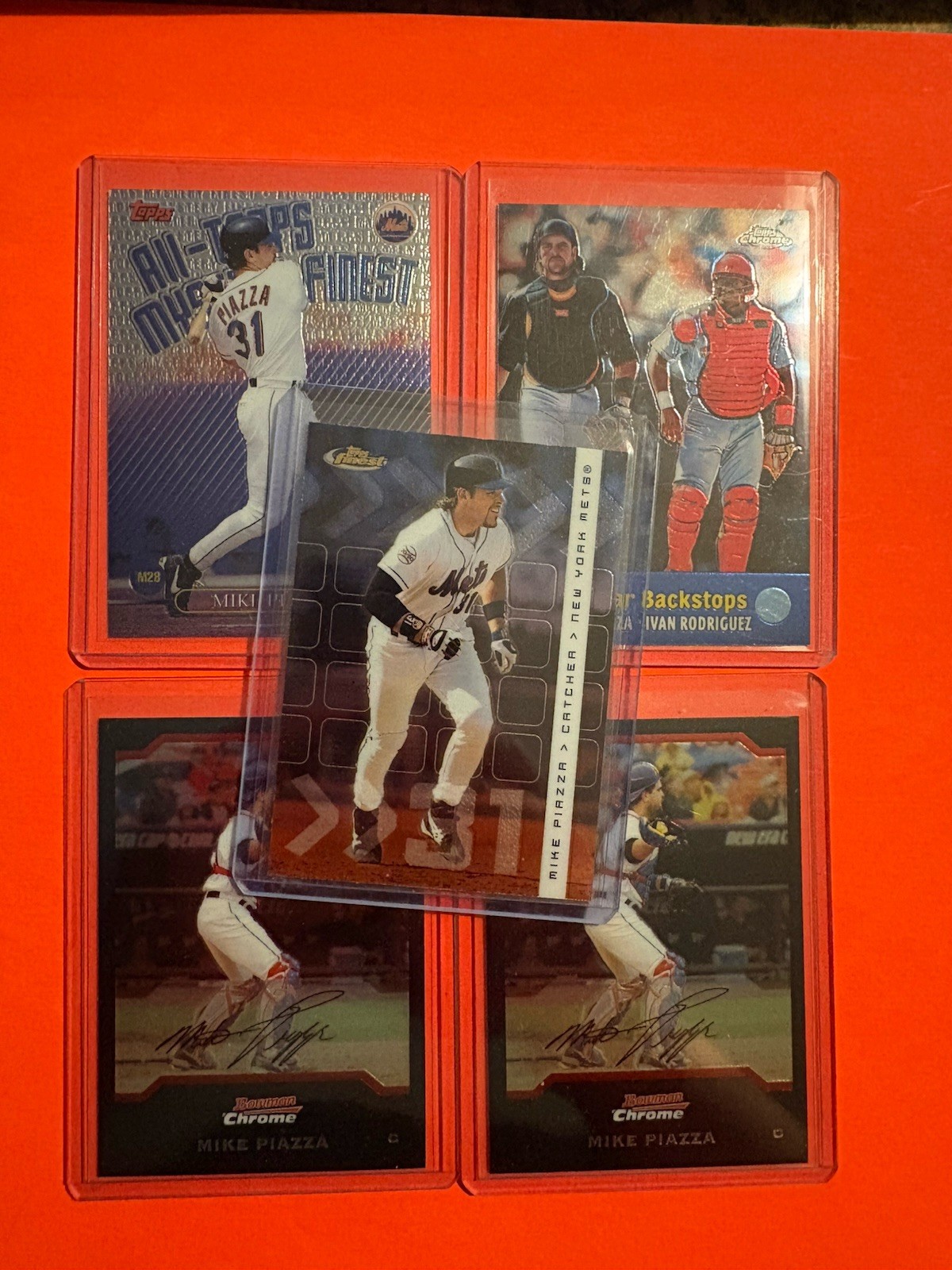 5 MIKE PIAZZA (1) 1999 Topps Finest M28 (1) 2002 Finest #12 (2) 2004 Bowman Chro