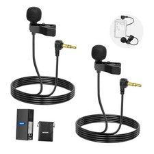 Mini Lavalier Microphone (2 Pack), 6.6ft/2m C...