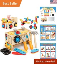 Montessori Kids Tool Set, Wooden Toddler Tool Bench Educational Toys for Ages...