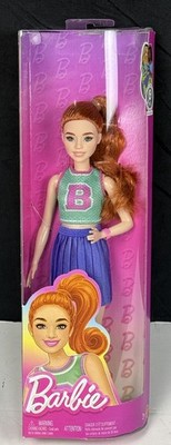 Barbie Fashionistas Doll #232 with Red Hair, Jersey Top and Pleated Purple Skirt