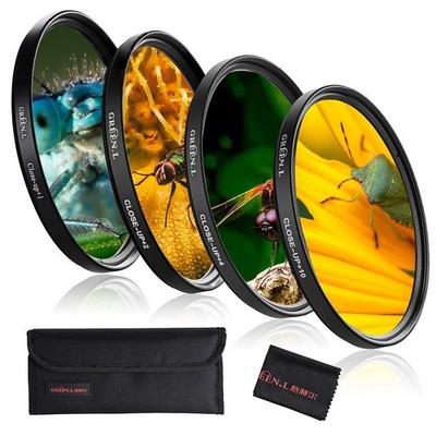 46mm Close Up Filter Set +1 +2 +4 +10 Macro Camera Lens Diopter Kit
