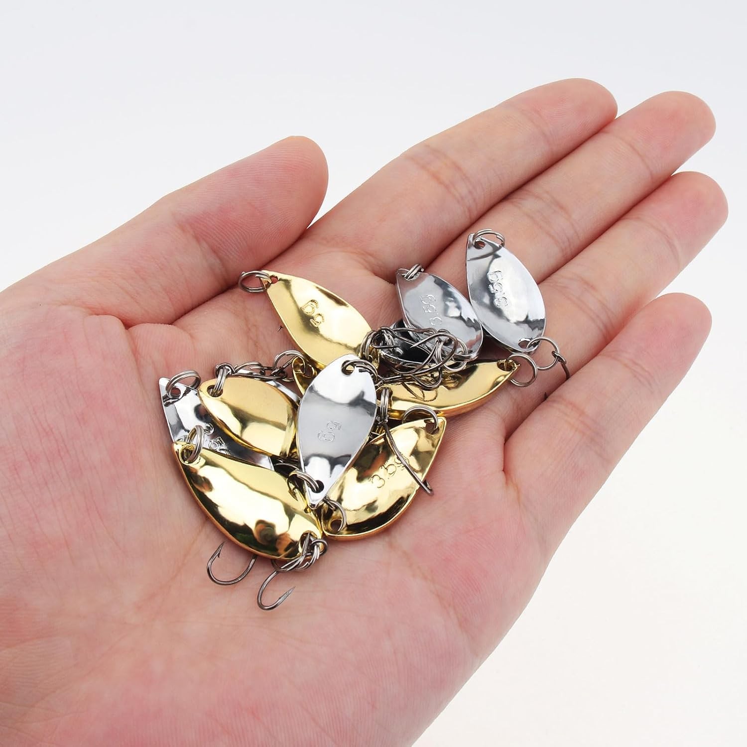 OriGlam 12Pcs Hard Fishing Lures Metal Spoons Multi-Colored Baits for Freshwater Saltwater