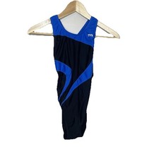 TYR Alliance Maxfit T-Splice MXBK-A Women's Sz 30 Black Blue One Piece Swimsuit