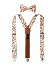 Men's Cotton Floral Suspenders and Bow Tie Set for Groomsmen Wedding Parties,...