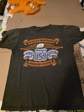 Vintage 1985 Harley Davidson 3D Emblem T-Shirt Made Is Usa OK Eagle Black M