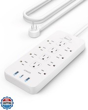 Anker Power Strip with 3 USB Ports, Surge Protector 2100J-5ft , 12 Outlets w