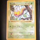 Pokémon TCG Weedle 069/102 Base Set Shadowless 1st Ed Com 40HP 1999 Vintage NMNT
